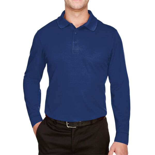 CrownLux Performance® Tall Plaited Long Sleeve Polo Thumbnail
