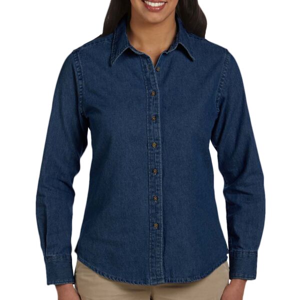 Ladies' Long-Sleeve Denim Shirt Thumbnail