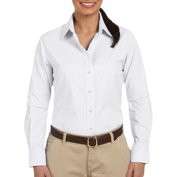 Ladies' Long-Sleeve Oxford with Stain-Release Thumbnail