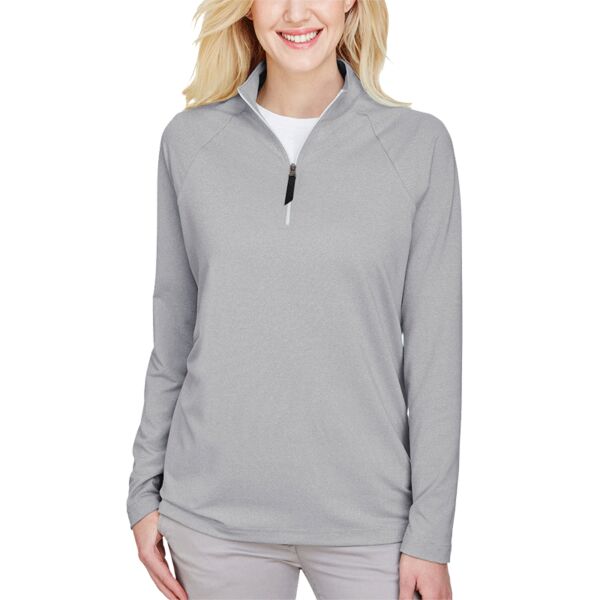 Women's CrownLux Performance® Clubhouse Micro-Stripe Quarter-Zip Pullover Thumbnail