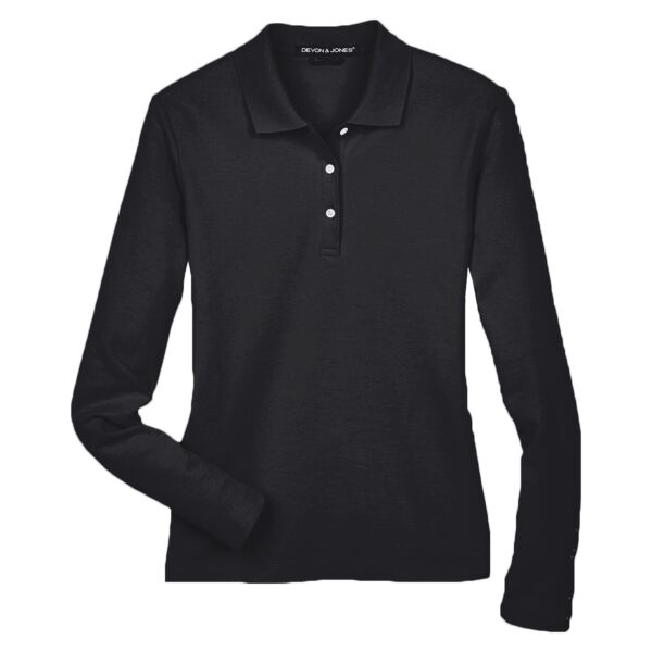 Women's Pima Piqué Long Sleeve Polo Thumbnail